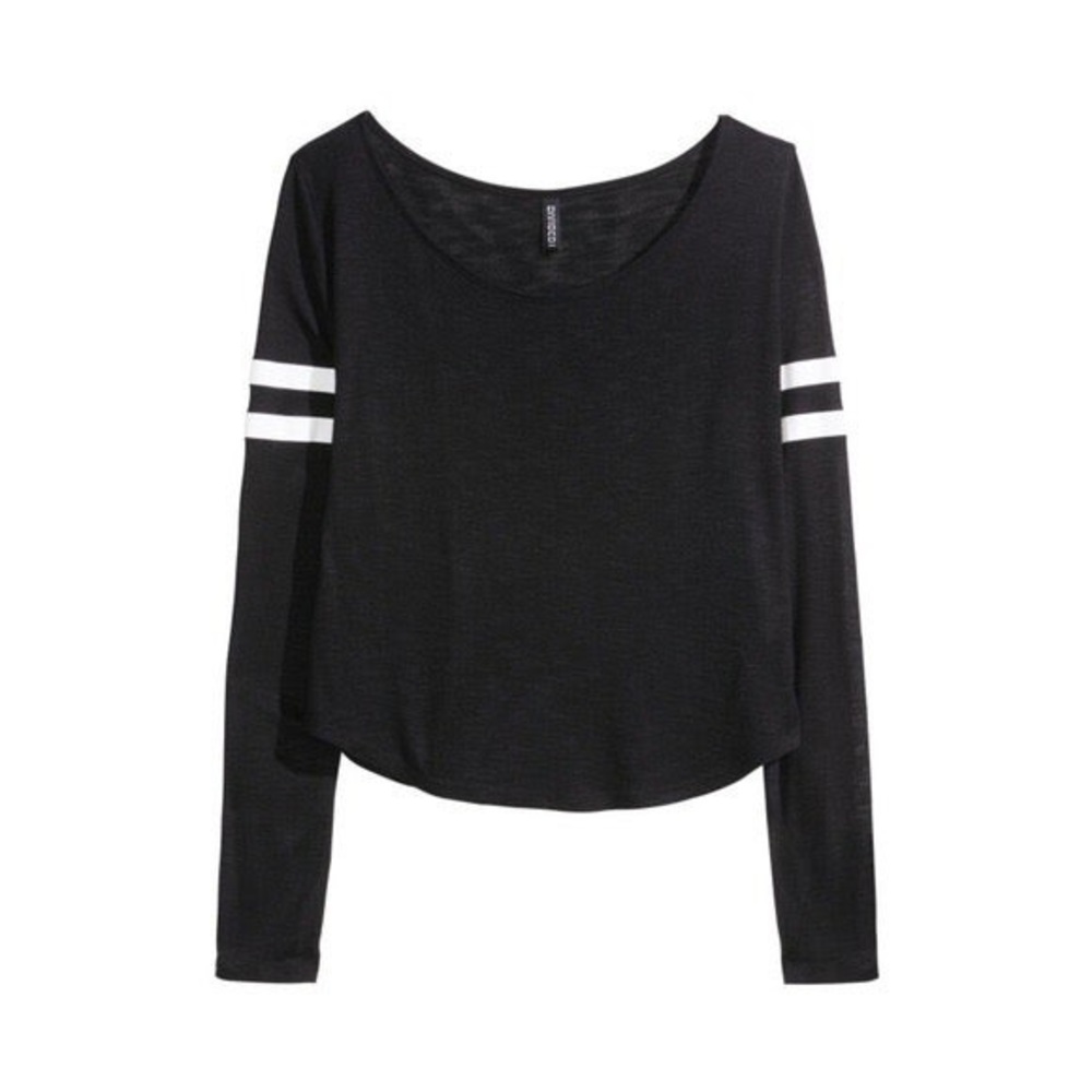H&M jersey striped crop top
